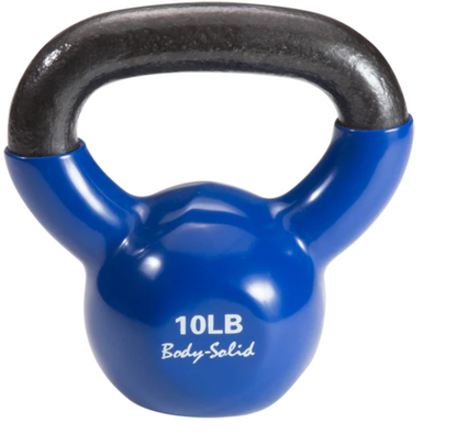 Vinyl Coated Kettlebell, 10lb blue