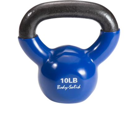 Vinyl Coated Kettlebell, 10lb blue