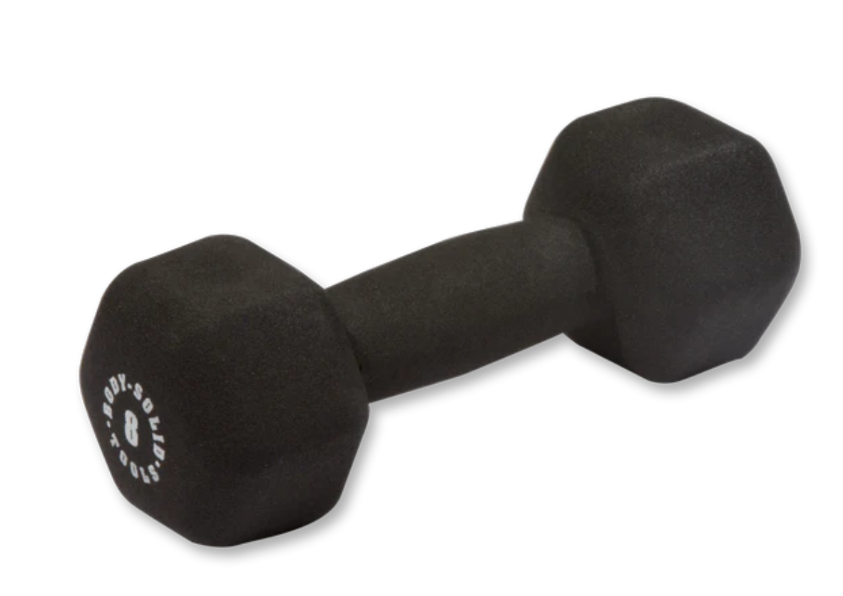 Black 8lb neoprene dumbell