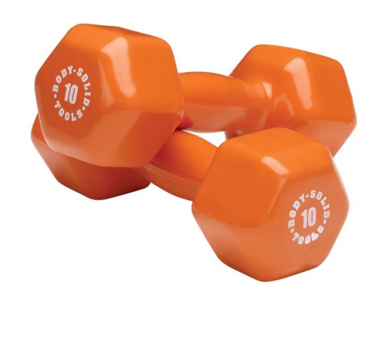 Orange 10lb vinyl dumbell