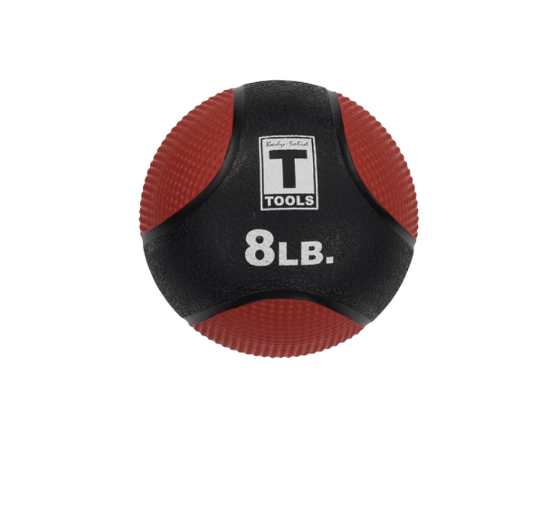 8LB RED, BLACK MEDICINE BALL