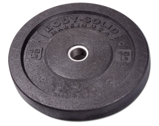 15LB BLACK BUMPER PLATES 17.375 ", Full Commercial Made is USA