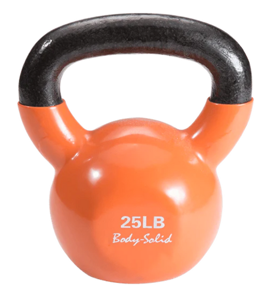 Vinyl Coated Kettlebell, 25lb orange