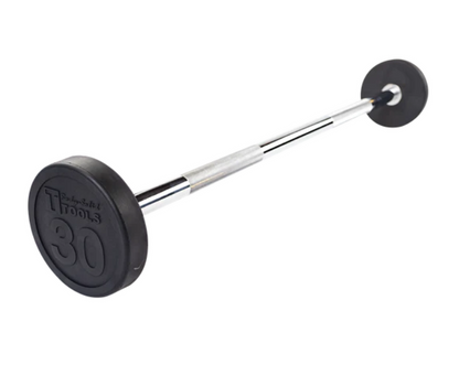 Rubber Coated Fixed Straight Barbell, 30lb