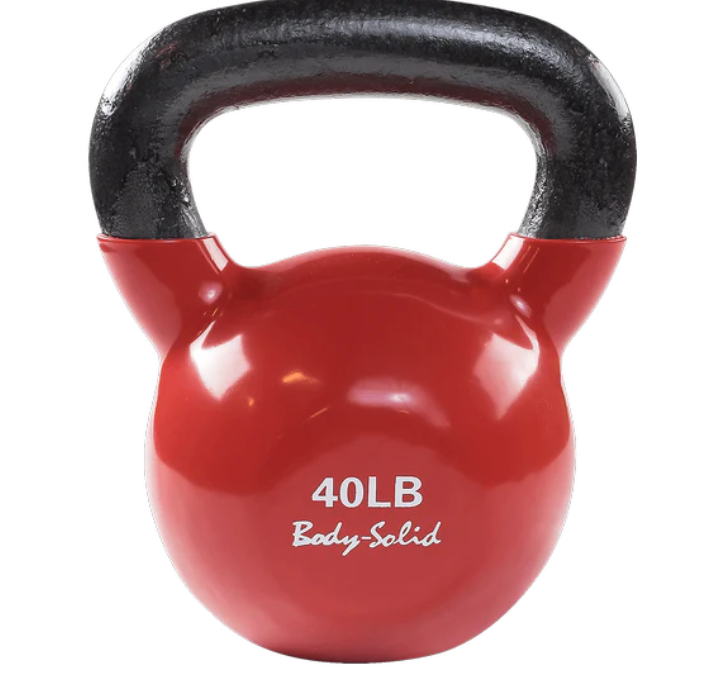 Vinyl Coated Kettlebell, 40lb red