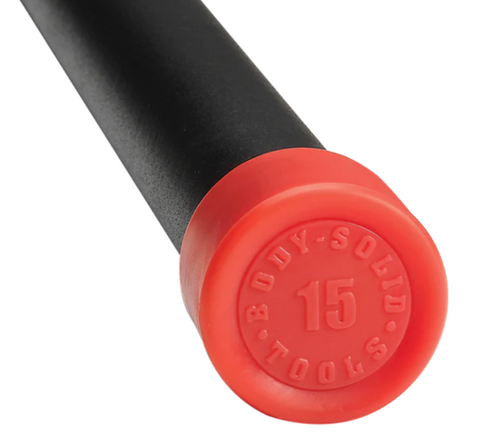 15LB RED PADDED WEIGHTED BAR - Grip Diameter 1.20"