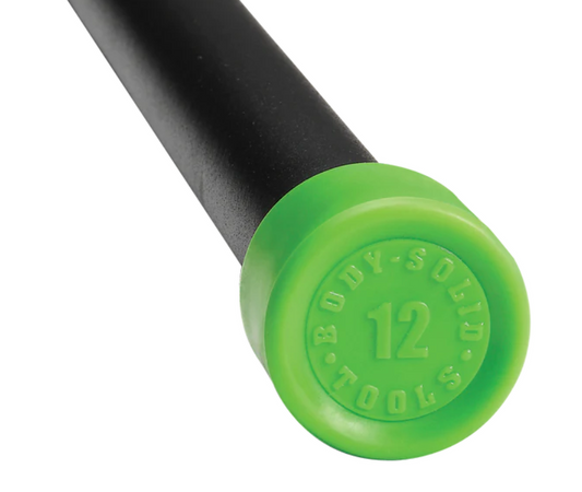 12LB GREEN PADDED WEIGHT BAR - Grip Diameter 1.05"