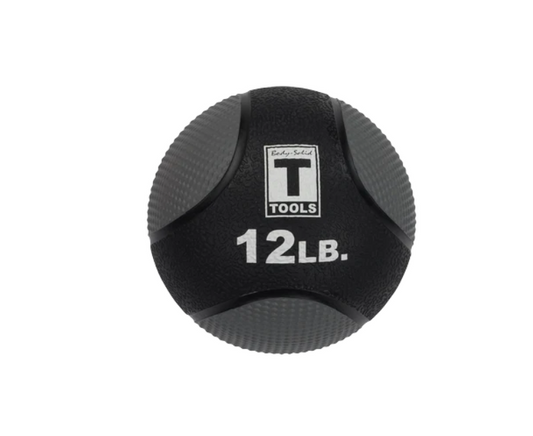 12LB GRAY, BLACK MEDICINE BALL