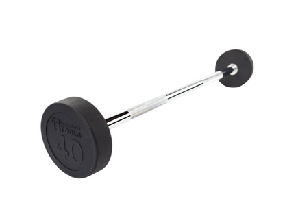 Rubber Coated Fixed Straight Barbell, 40lb