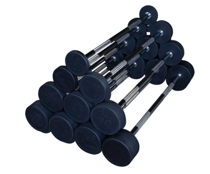 Rubber Coated Fixed Straight Barbell, 40lb