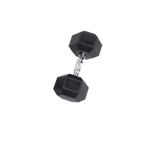 40 Lb. Rubber Hex Dumbbell