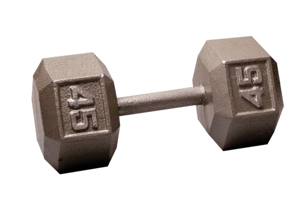 45 Lb. Cast Iron Hex Dumbbell