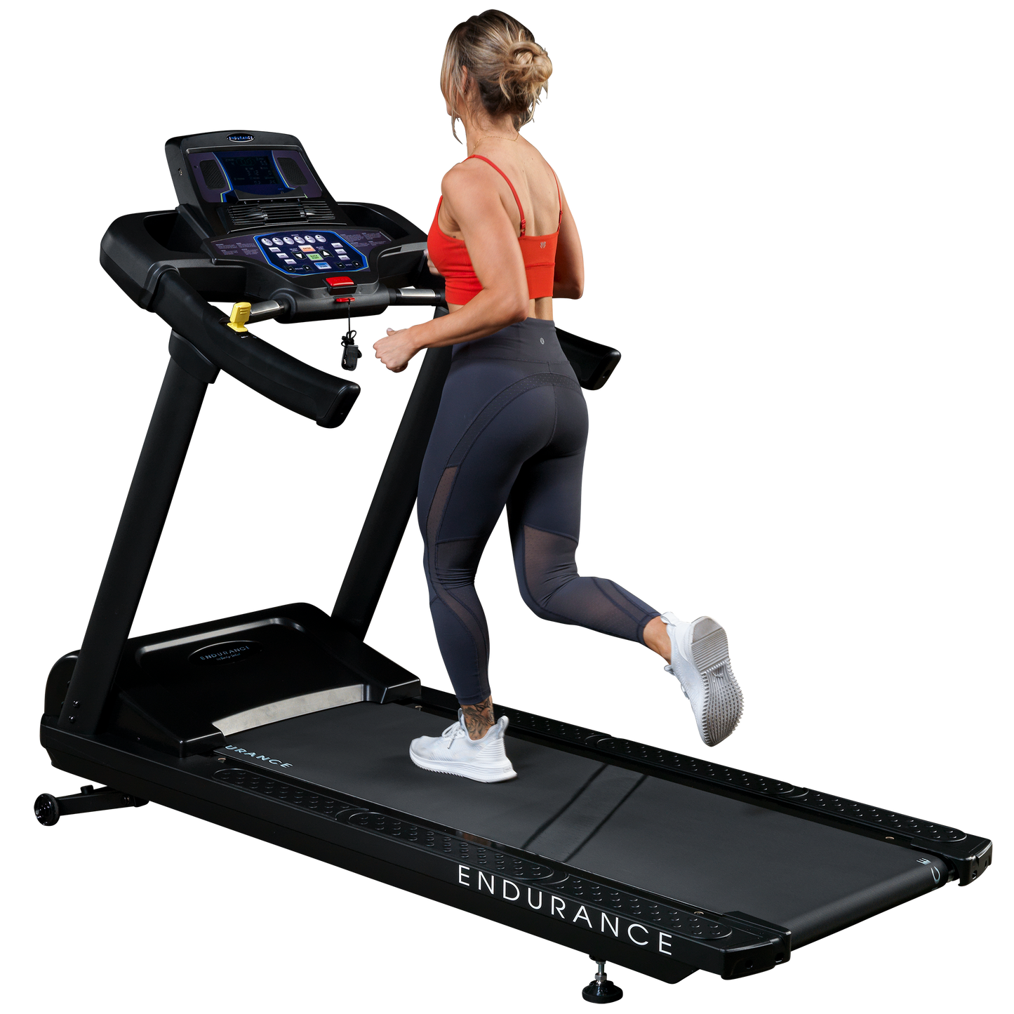 Endurance by Body-Solid (T150) Incline Treadmill for Jogging & Walking, 400lbs. Weight Capacity, 4 HP Electric Motor Running Machine With Anti-Static Carbon Woven Belt, Speed Range 0.5-12.5 mph, Black