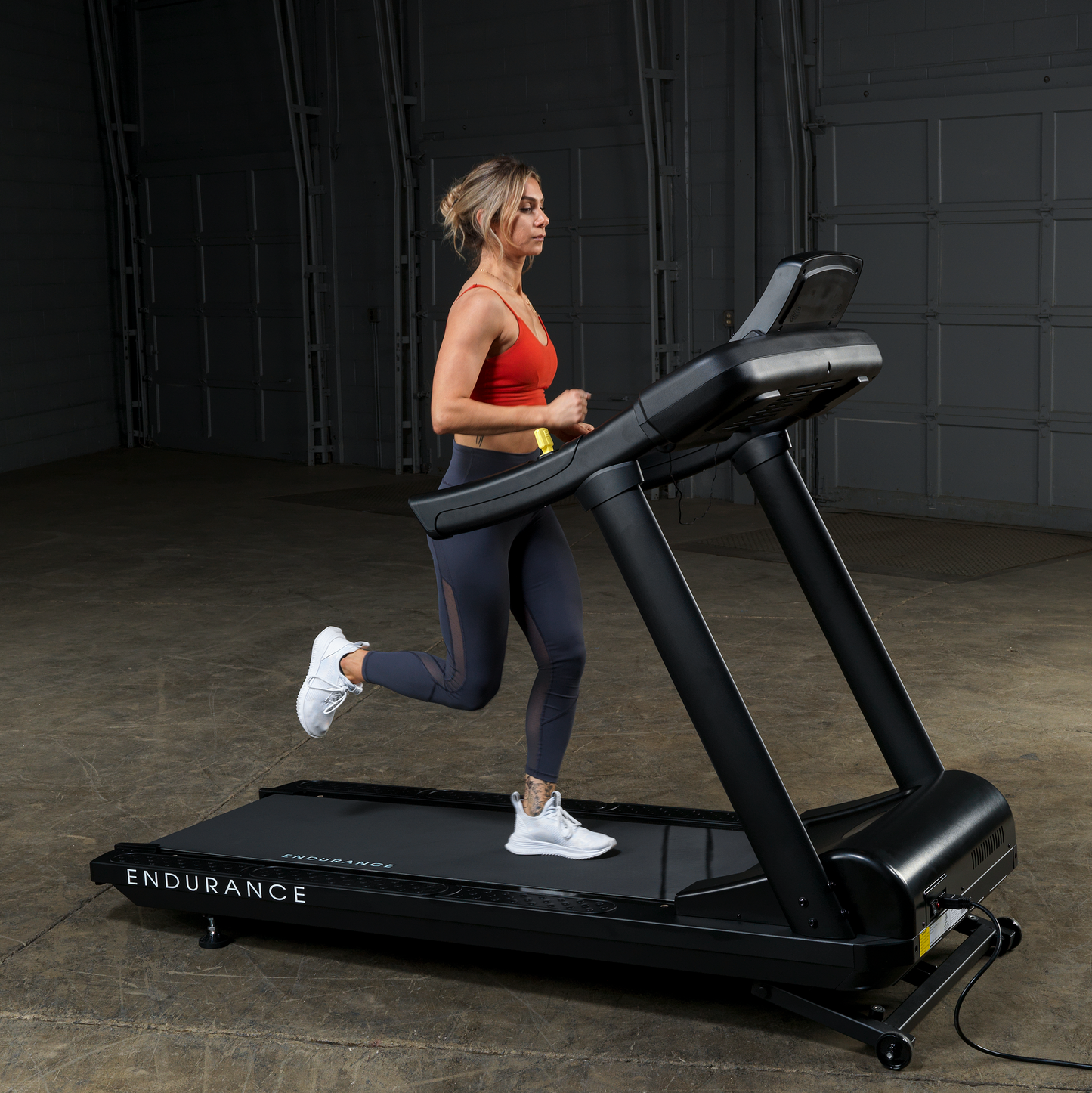 Endurance by Body-Solid (T150) Incline Treadmill for Jogging & Walking, 400lbs. Weight Capacity, 4 HP Electric Motor Running Machine With Anti-Static Carbon Woven Belt, Speed Range 0.5-12.5 mph, Black