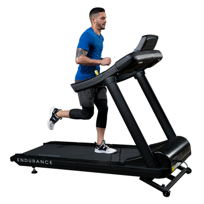 Endurance by Body-Solid (T150) Incline Treadmill for Jogging & Walking, 400lbs. Weight Capacity, 4 HP Electric Motor Running Machine With Anti-Static Carbon Woven Belt, Speed Range 0.5-12.5 mph, Black