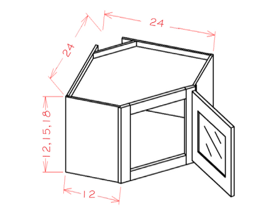 DCW2415GD – Stacker Wall Glass Door Cabinet with Finished Interior