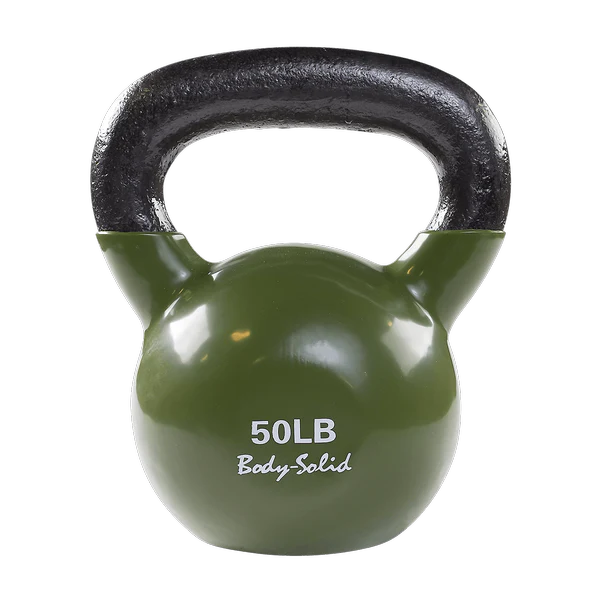 Vinyl Coated Kettlebell, 50lb Olive