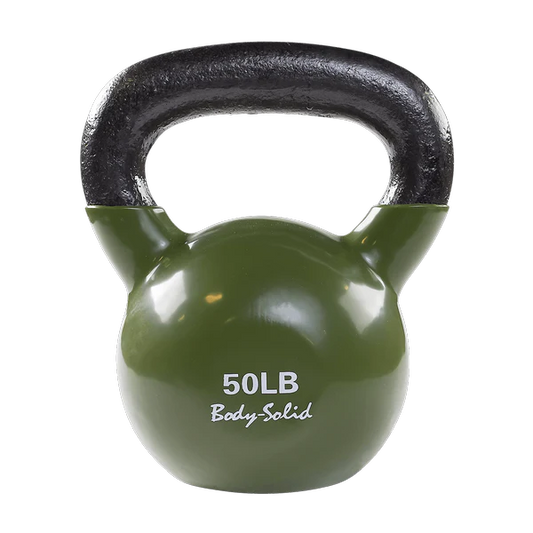 Vinyl Coated Kettlebell, 50lb Olive