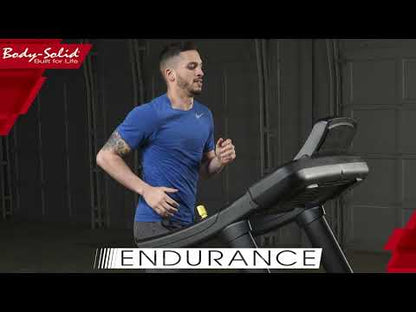 Endurance by Body-Solid (T150) Incline Treadmill for Jogging & Walking, 400lbs. Weight Capacity, 4 HP Electric Motor Running Machine With Anti-Static Carbon Woven Belt, Speed Range 0.5-12.5 mph, Black