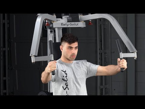 Body-Solid (GPM65B) Dual Function PEC Machine - Plate Loaded, Adjustable Chest, Back & Shoulder Workout Equipment