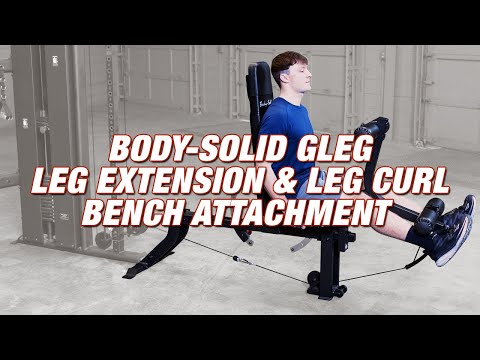 Body-Solid (GLEG) Adjustable Weight Bench with Cabled Leg Developer for Power Rack Weight Attachment, Foldable Workout Bench for Dumbbell Workouts, Incline Decline Bench