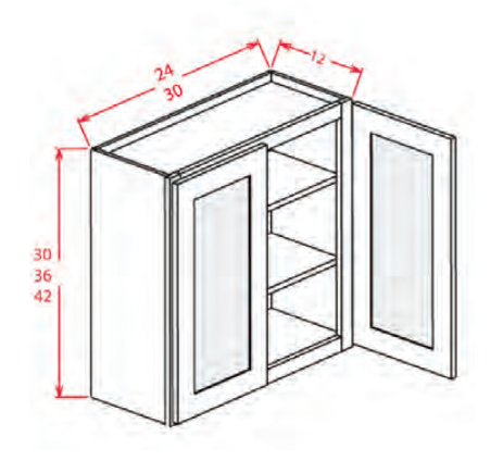 W2430GD – Wall Cabinet 24″ x 30″ Glass Doors